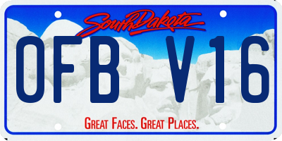 SD license plate 0FBV16