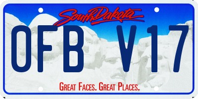 SD license plate 0FBV17