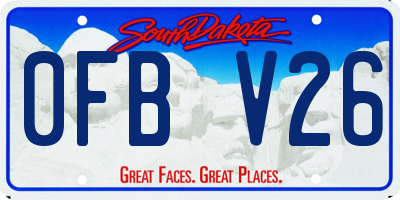 SD license plate 0FBV26