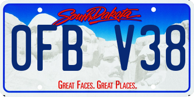 SD license plate 0FBV38