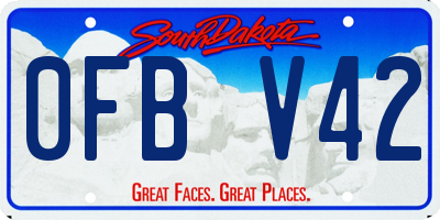 SD license plate 0FBV42