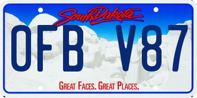 SD license plate 0FBV87
