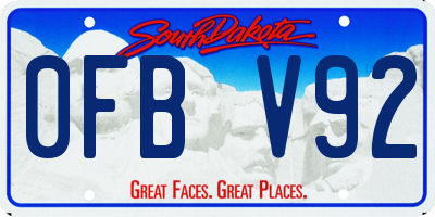SD license plate 0FBV92