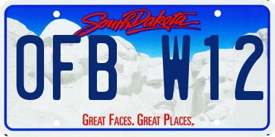SD license plate 0FBW12
