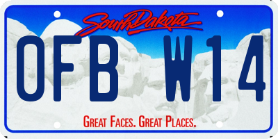 SD license plate 0FBW14