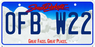 SD license plate 0FBW22