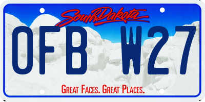 SD license plate 0FBW27