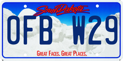 SD license plate 0FBW29
