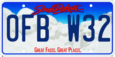 SD license plate 0FBW32