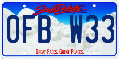SD license plate 0FBW33