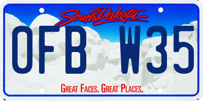 SD license plate 0FBW35