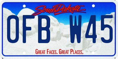 SD license plate 0FBW45