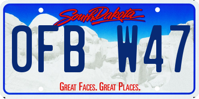 SD license plate 0FBW47