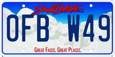 SD license plate 0FBW49