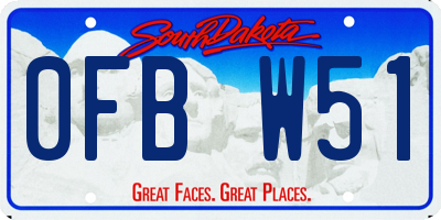 SD license plate 0FBW51