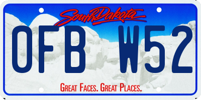 SD license plate 0FBW52