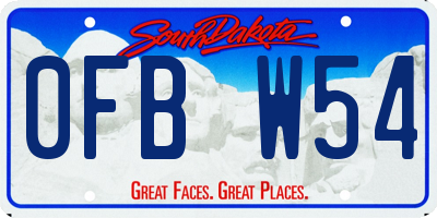 SD license plate 0FBW54