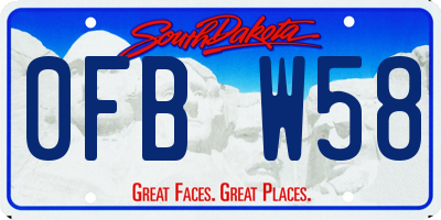 SD license plate 0FBW58