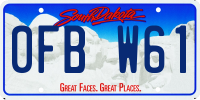 SD license plate 0FBW61