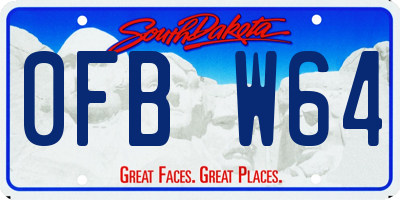 SD license plate 0FBW64