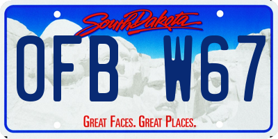 SD license plate 0FBW67