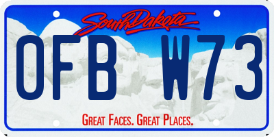 SD license plate 0FBW73