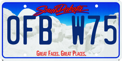 SD license plate 0FBW75