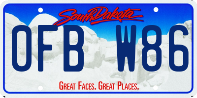 SD license plate 0FBW86