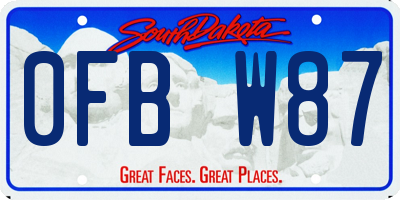SD license plate 0FBW87