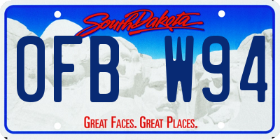 SD license plate 0FBW94