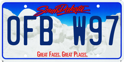 SD license plate 0FBW97