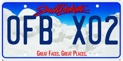 SD license plate 0FBX02
