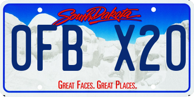 SD license plate 0FBX20