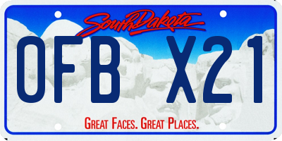 SD license plate 0FBX21