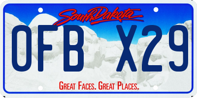 SD license plate 0FBX29
