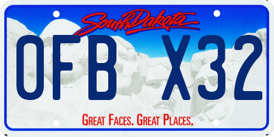 SD license plate 0FBX32