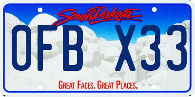SD license plate 0FBX33