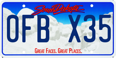 SD license plate 0FBX35