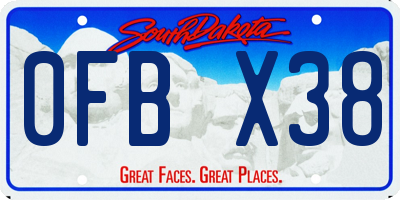 SD license plate 0FBX38