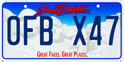 SD license plate 0FBX47