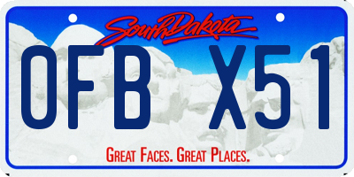 SD license plate 0FBX51