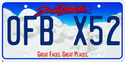 SD license plate 0FBX52