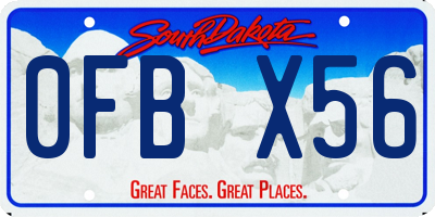 SD license plate 0FBX56