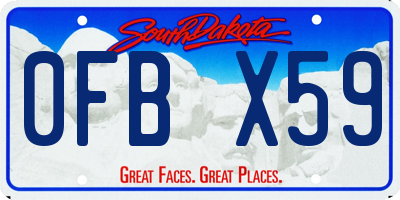 SD license plate 0FBX59