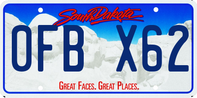 SD license plate 0FBX62