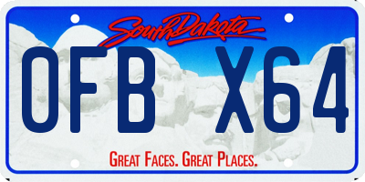 SD license plate 0FBX64