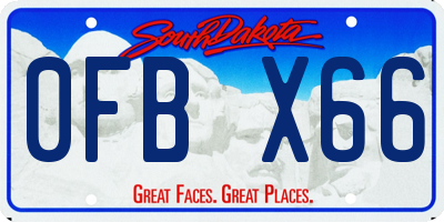 SD license plate 0FBX66
