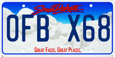 SD license plate 0FBX68