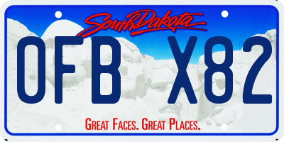 SD license plate 0FBX82
