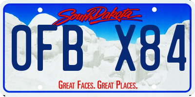 SD license plate 0FBX84